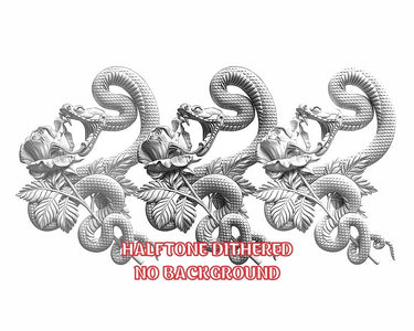 A ROSE AND A SNAKE 3d illusion & laser-ready file 3DWave.us